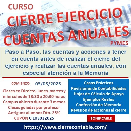 Curso Cierre del Ejercicio + Cuentas Anuales