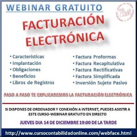 Webinar Facturación Electrónica Curso Contabilidad fiscalidad y programa contable