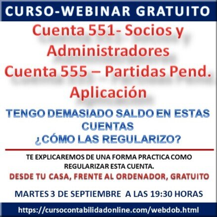 Webinar Cuenta 551 y 555 Curso Contabilidad fiscalidad y programa contable